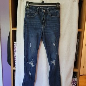 Blue high rise super skinny jeans